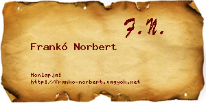 Frankó Norbert névjegykártya
