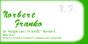 norbert franko business card