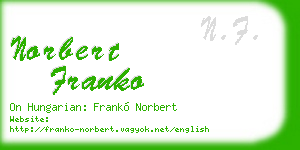 norbert franko business card